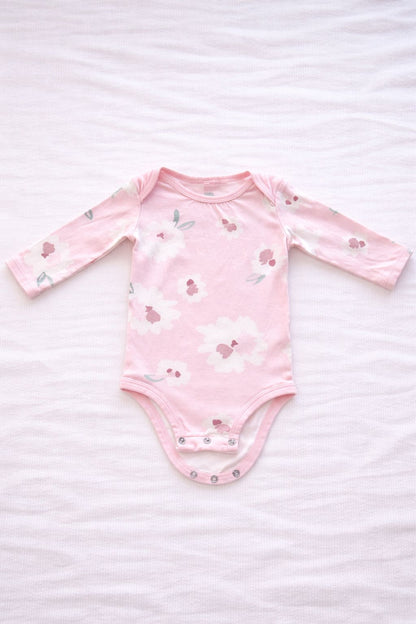Body 9 meses flores rosa