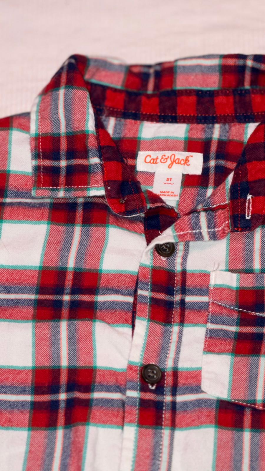 Camisa roja de cuadros 5t
